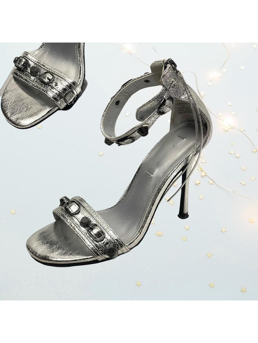 Glamorous Silver Ankle Strap Heels in size 7.5